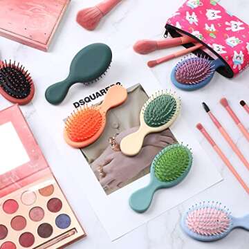 Sawysine 14 Pack Mini Wet Hair Brush Set for All Ages