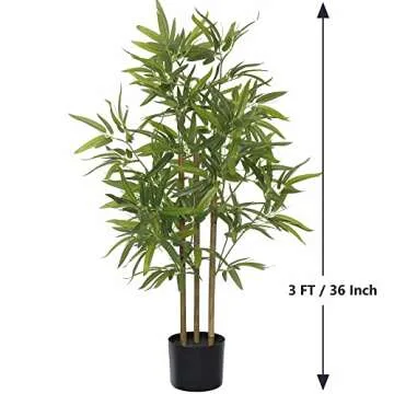 SOFTFLAME 3ft Bamboo Artificial Tree for Indoor Décor