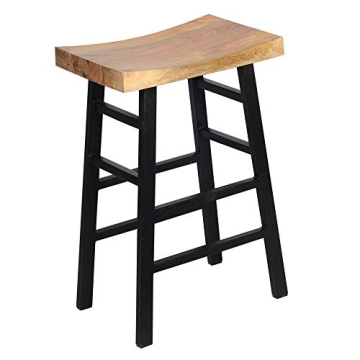 Stylish Urban Port Wooden Saddle Seat Barstool