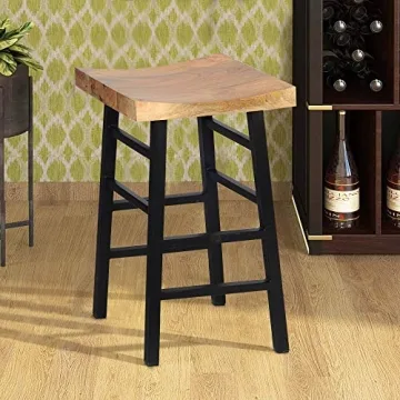Stylish Urban Port Wooden Saddle Seat Barstool