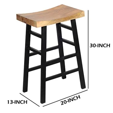 Stylish Urban Port Wooden Saddle Seat Barstool