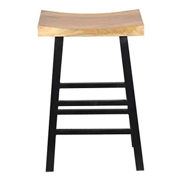 Stylish Urban Port Wooden Saddle Seat Barstool