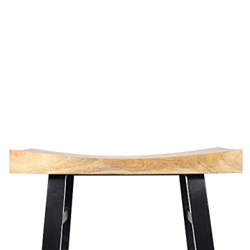 Stylish Urban Port Wooden Saddle Seat Barstool