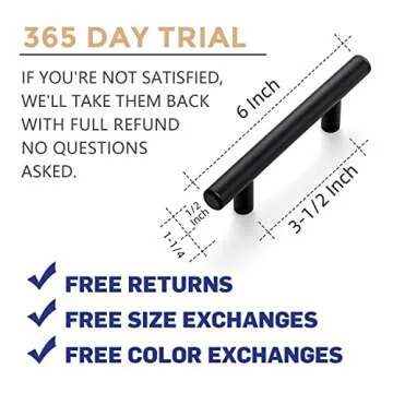 Stylish 7.38'' Cabinet Pulls - 10 Pack in Black Stainless Steel