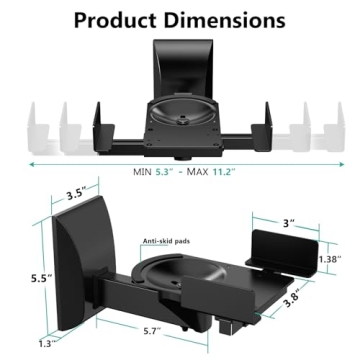WALI Speaker Wall Mounts for Surround Sound, 55 lbs