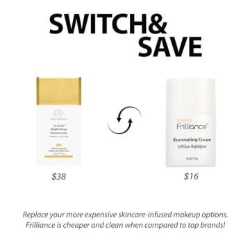 Frilliance Illuminating Cream, Hydrating Self Glow Highlighter, Cruelty Free Hypoallergenic for Teen...