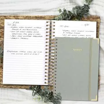 Aesthetic Thick Spiral Notebook Journal For Women in B5 Format - Modern Linen Hardcover College Ruled Note Book With 300 Lined Pages - Perfect For Writing And Staying Organized at Work or School