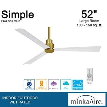 Minka-Aire Simple 52 Inch Ceiling Fan with Remote Control