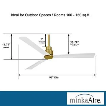 Minka-Aire Simple 52 Inch Ceiling Fan with Remote Control