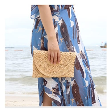 Freie Liebe Straw Clutch Purse for Stylish Summer Outings