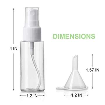 DYHAXA Empty Reusable Fine Mist Plastic Spray Bottles, Refillable Container Atomizer for Hair, Portable Spritzer Travel Bottle Spray Set for Cosmetic Use (1oz 30ml, 4 Pack)