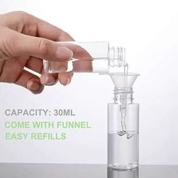 DYHAXA Empty Reusable Fine Mist Plastic Spray Bottles, Refillable Container Atomizer for Hair, Portable Spritzer Travel Bottle Spray Set for Cosmetic Use (1oz 30ml, 4 Pack)