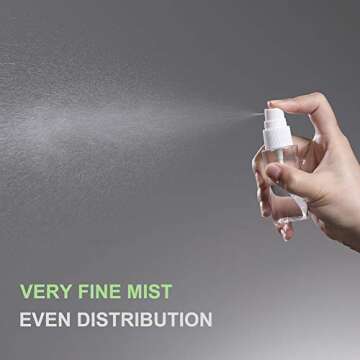 DYHAXA Empty Reusable Fine Mist Plastic Spray Bottles, Refillable Container Atomizer for Hair, Portable Spritzer Travel Bottle Spray Set for Cosmetic Use (1oz 30ml, 4 Pack)