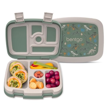 Bentgo Kids Prints Leak-Proof 5-Compartment Bento Lunch Box - Fun & Durable for Kids 3-7