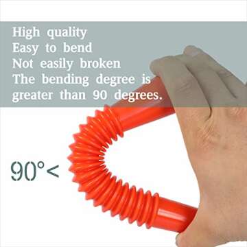 Gas Can Spout Replacement Improved Design Flexible Pour Nozzle Kit with Gasket Stopper Vent Cap Collar Caps for Old Style Water Gas Container Jug Pack of 4