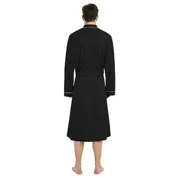 U2SKIIN Lightweight Cotton Bathrobe for Men - Cozy Comfort