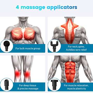 Aigrous A9 Massage Gun Deep Tissue Percussion Muscle Massager for Pain Relief, Handheld Electric Body Massager Sports Drill Portable Super Quiet Brushless Motor(Silver)