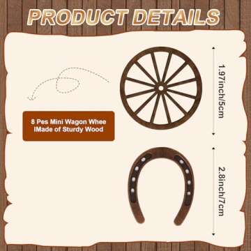 24 Pcs Western Theme Party Decorations，KSKSPE Birthday Table Centerpieces Mini Horseshoes Wagon Wh...