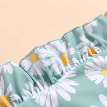 Newborn Baby Girl Ruffle Swimsuit Infant Toddler One Piece Floral Bikini Beach Bathing Swimwear Set(W2 Green,6-12 Months)