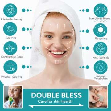 AURUZA Ice Face Roller and Gua Sha Set, Ice Roller for Face & Eye Puffiness Relief Beauty Facial Rol...