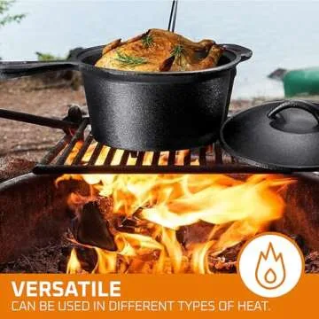 Bruntmor 7-Piece Camping Cooking Set - Pre-Seasoned Cast Iron