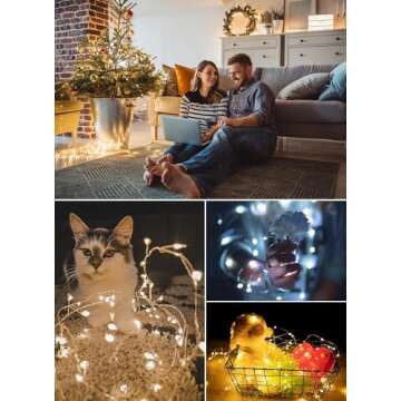 Minetom Color Changing Fairy String Lights - 33 ft 100 LED USB Silver Wire Lights with Remote and Timer, Starry Fairy Lights for Bedroom Party Indoor Christmas Decoration, 16 Colors, Adapter Included