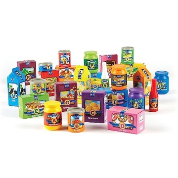 Learning Resources A to Z Alphabet Groceries - 31 Pieces, Ages 3+ Pretend Play Food for Toddlers, Pr...