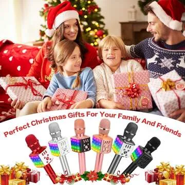 BONAOK Wireless Karaoke Microphone with LED Lights