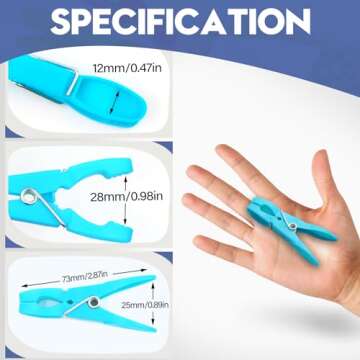 Colorful Plastic Clothespins, Heavy Duty Laundry Clothes Pins Clips with Springs, Air-Drying Clothin...