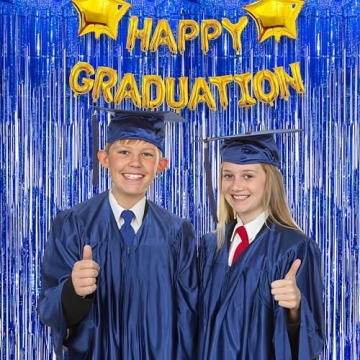 Dark Blue Tinsel Party Streamers - GREATRIL 2-Pack Backdrop