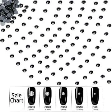 LPBeads 3000 Pieces SS16 Black Hotfix Rhinestones Flatback Round Crystal Glass Rhinestones Gems for Crafts Nail Face Art Clothes Shoes Bags DIY