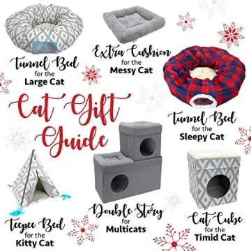 Plaid Tunnel Bed for Cats - Cozy Sleep & Play Area