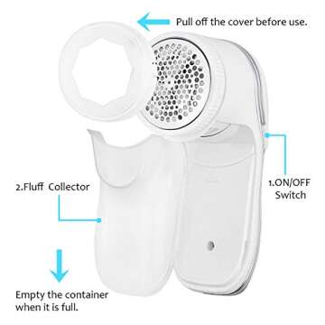 Fabric Shaver - Rechargeable Lint Remover Electric Sweater Fuzz Remover Clothes Furniture Shaver, Defuzzer, Effectively Remove Lint Pills Balls Bobbles from Carpet Curtain, Clothing.