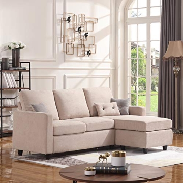 Stylish HONBAY Convertible Sectional Sofa for Small Spaces