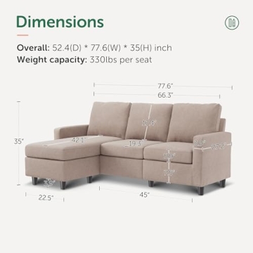Stylish HONBAY Convertible Sectional Sofa for Small Spaces