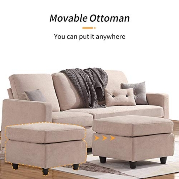 Stylish HONBAY Convertible Sectional Sofa for Small Spaces