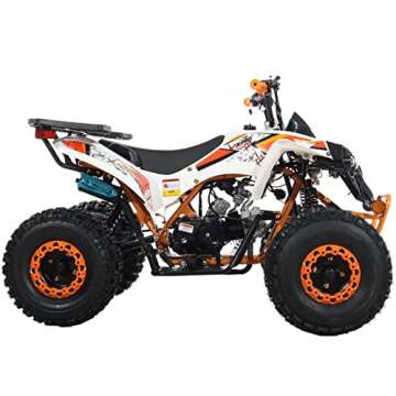 X-PRO 125cc ATV 4 Wheels Quad 125 ATV Quads, Big 19"/18"Tires! (Orange, Factory Package)