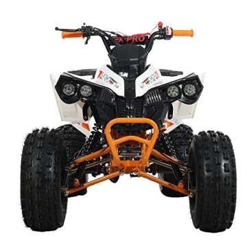 X-PRO 125cc ATV 4 Wheels Quad 125 ATV Quads, Big 19"/18"Tires! (Orange, Factory Package)