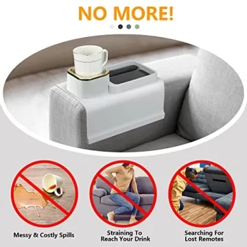 Cup Holder for Couch — Portable Armrest Tray for Home