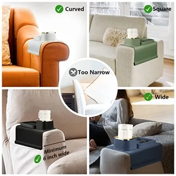 Cup Holder for Couch — Portable Armrest Tray for Home