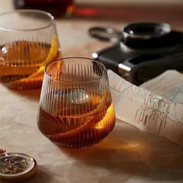 GRACE ERA Whiskey Glasses Set - Elegant Tumblers for Whiskey
