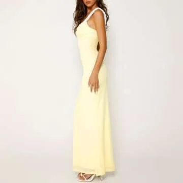 Stylish XFLnaraz Women Satin Maxi Dress for Summer Events