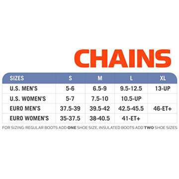 Yaktrax Traction Chains for Walking on Ice and Snow (1 Pair), Black, X-Large