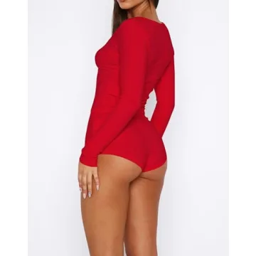 Cioatin Women 2 Piece Ribbed Knit Pajama Set Red