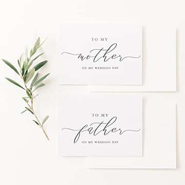 2 City Geese To My Mother To My Father On My Wedding Day Card 4x5.5 Folded White Card with Black Cal...