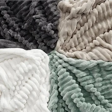 Bedsure Throw Blanket for Couch - Super Soft Cozy Blankets for Women, Cute Small Fleece Blanket for Girls, Linen, 50x60 Inches