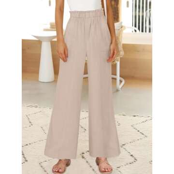 ANRABESS Womens Linen Pants 2025 Summer Casual Loose Wide Leg Palazzo Pants