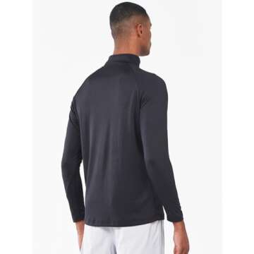 NORTHYARD Men's Running Shirt Long Sleeve Quarter Zip Pullover Moisture Wicking Quick Dry Athletic Workout Shirts Black-M