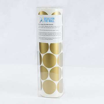 Easy Peel + Stick Gold Wall Decal Dots - 2 Inch (200 Decals) - Safe on Walls & Paint - Metallic Viny...
