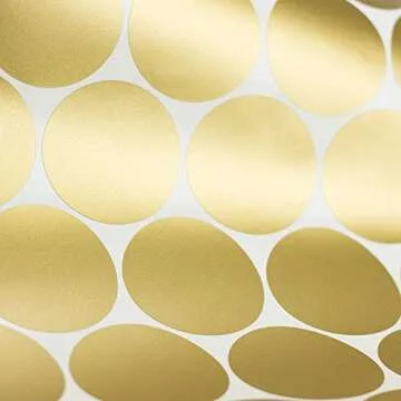 Easy Peel + Stick Gold Wall Decal Dots - 2 Inch (200 Decals) - Safe on Walls & Paint - Metallic Vinyl Polka Dot Decor - Round Circle Art Glitter Stickers - Large Paper Sheet Baby Nursery Room Set